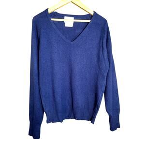 Vintage Thane 100% Cashmere Men's Ultra Soft V-Neck Sweater Blue Small USA
